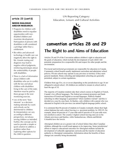 Poste - Canadian Coalition for the Rights of Children