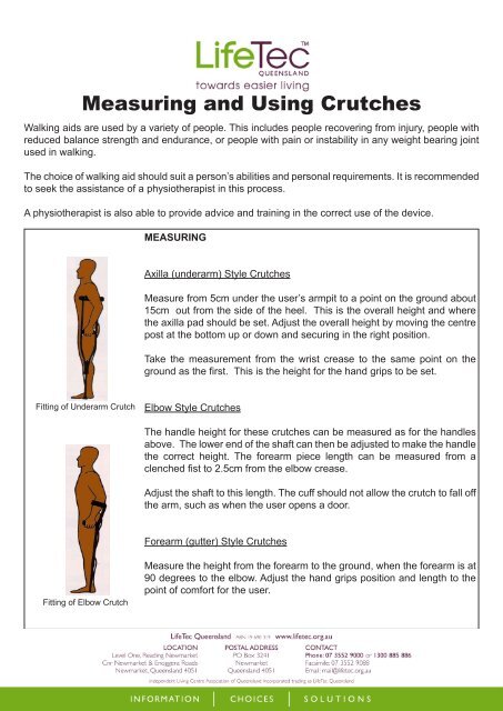 Measuring and Using Crutches - LifeTec Queensland