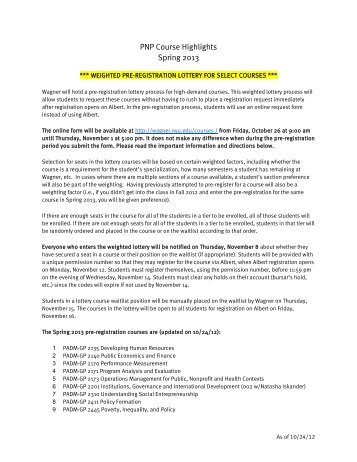 Spring 2013 Course Highlights Template.docx - NYU Wagner