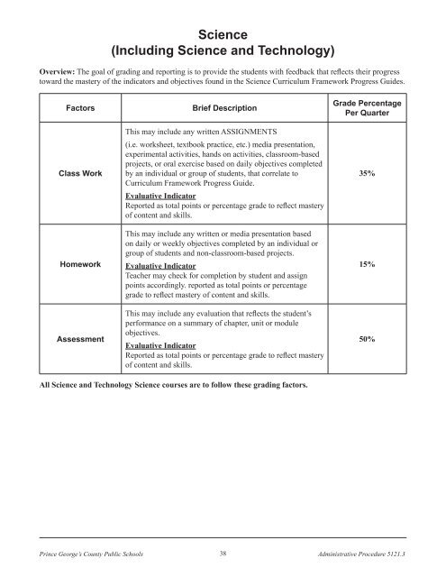 Grading - Prince George's County Public Schools