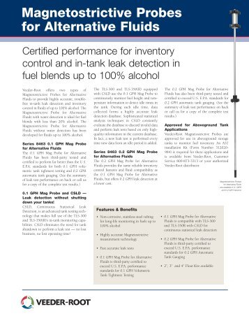 Magnetostrictive Probes for Alternative Fluids - Veeder-Root