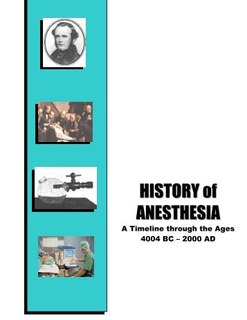 History of anesthesia