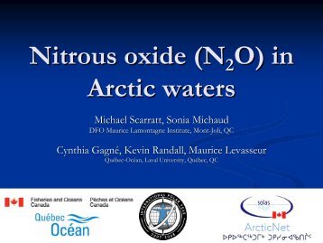 Nitrous oxide (N2O) in Arctic waters - ArcticNet