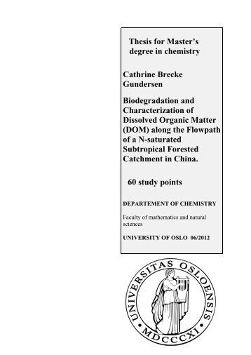 Thesis submitted for the degree of master
