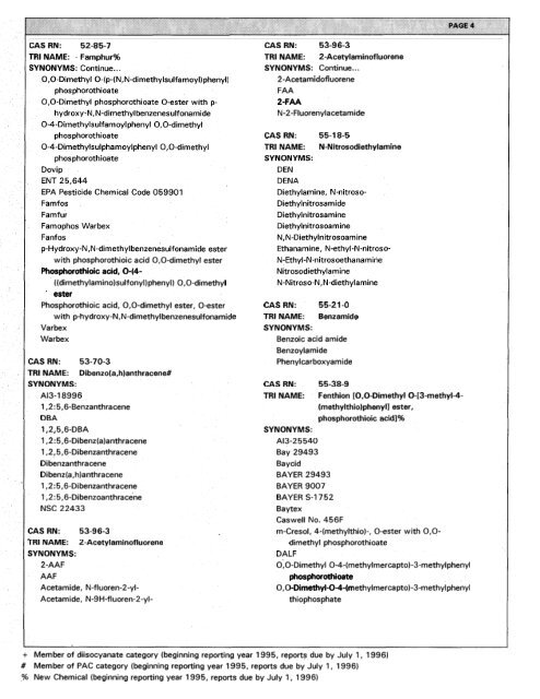 For Chemicals Listed Under Section 313 of the ... - P2 InfoHouse