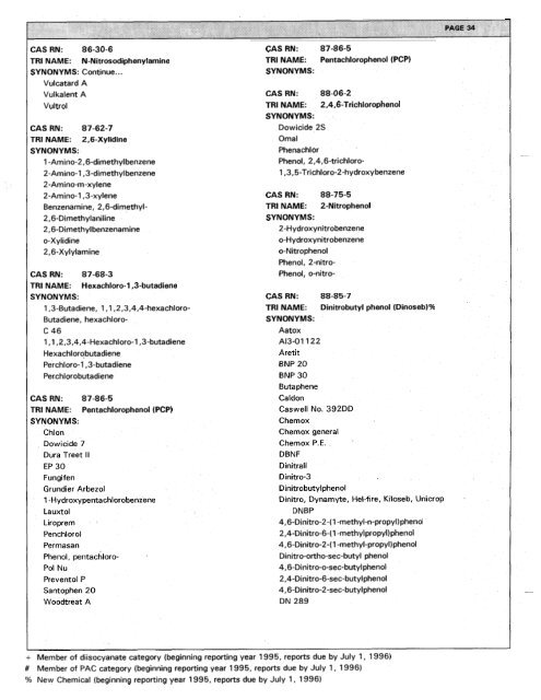 For Chemicals Listed Under Section 313 of the ... - P2 InfoHouse