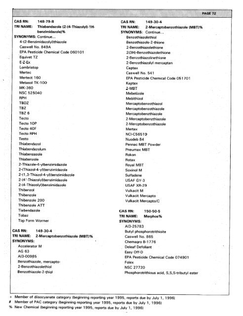 For Chemicals Listed Under Section 313 of the ... - P2 InfoHouse