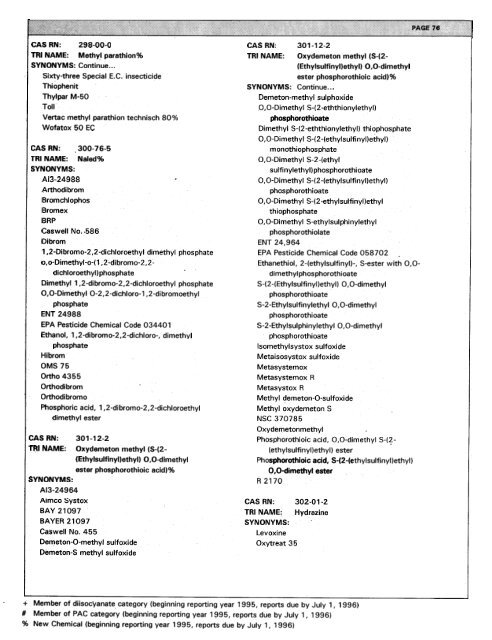 For Chemicals Listed Under Section 313 of the ... - P2 InfoHouse