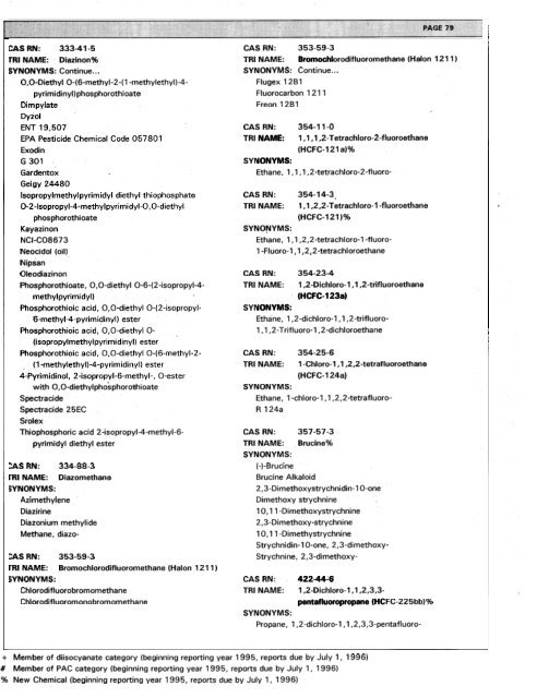 For Chemicals Listed Under Section 313 of the ... - P2 InfoHouse