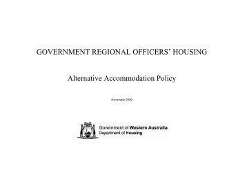 GROH Alternative Accommodation Policy - Department of Housing