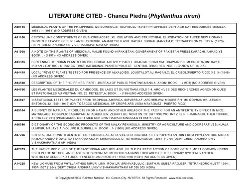 Chanca Piedra (Phyllanthus niruri) - Raintree Nutrition, Inc