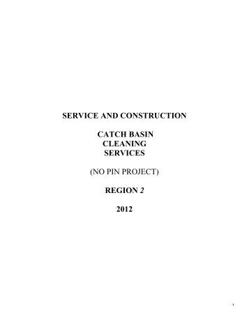 service and construction catch basin cleaning services - Maine.gov