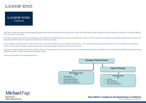 Lands' End Presentation - Michael Page