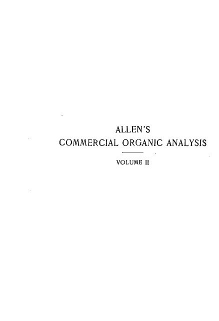 ALLEN'S COMMERCIAL ORGANIC ANALYSIS