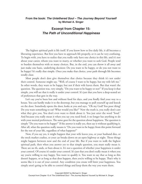 untethered soul summary untethered soul summary