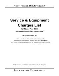 Service & Equipment Charges List - Northwestern University ...