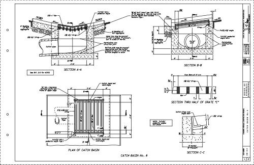 SECTION A-A SECTION B-B CATCH BASIN No. 8 PLAN OF CATCH ...