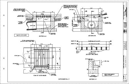 SECTION A-A SECTION B-B CATCH BASIN No. 5 PLAN OF CATCH