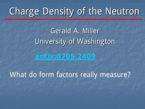 Charge Density of the Neutron