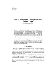 More on the Sprague–Grundy function for Wythoff's game - MSRI