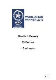 Health & Beauty - World Packaging Organisation