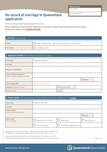 No record of marriage in Queensland application (PDF