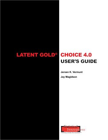 LATENT GOLD® CHOICE 4.0 - Statistical Innovations Inc.