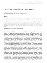 Context and Task Effects on Choice Deferral - Yale University