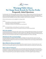 Please read the FAQ on no charge bookings - Winnipeg Public Library