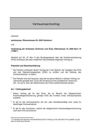 Vertrauensarztvertrag - Medizinische Gesellschaft Basel MedGes