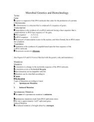 Microbial Genetics and Biotechnology Outline