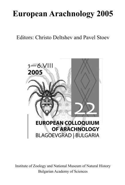 European Arachnology 2005 - European Society of Arachnology