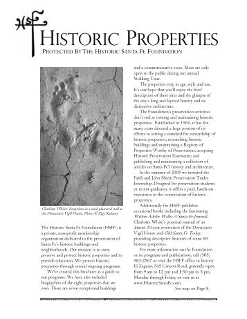 HISTORIC PROPERTIES - Historic Santa Fe Foundation