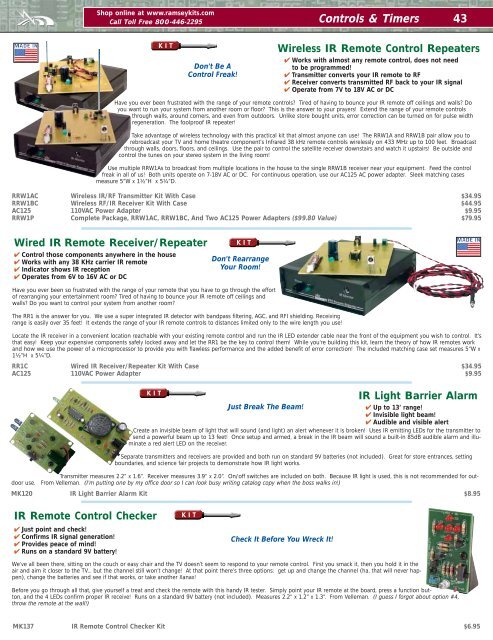 Ramsey Electronics 2012 Catalog - Home