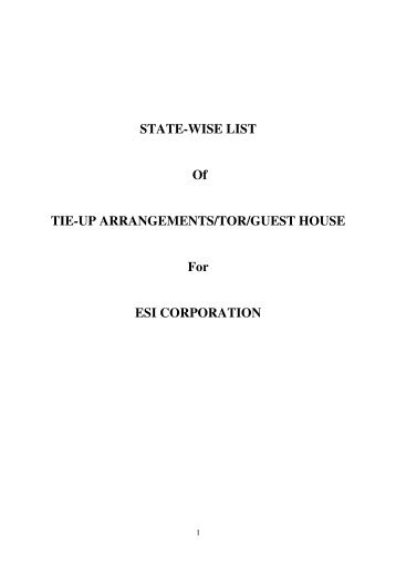 STATE-WISE LIST Of TIE-UP ARRANGEMENTS/TOR/GUEST ...