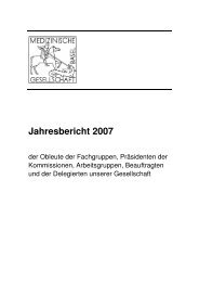 Jahresbericht 2007 - Medizinische Gesellschaft Basel MedGes