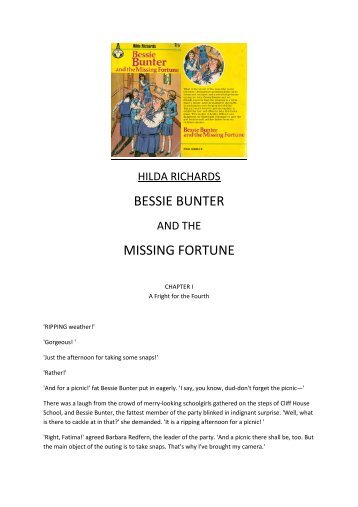 BESSIE BUNTER MISSING FORTUNE - Friardale