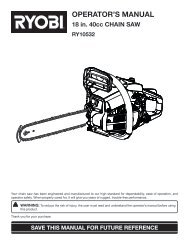 OPERATOR'S MANUAL - Ryobi