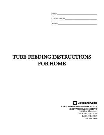 Tube Feeding Instructions for Home - Cleveland Clinic