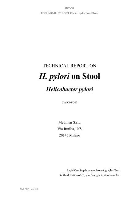 H Pylori On Stool Medimaritalia It