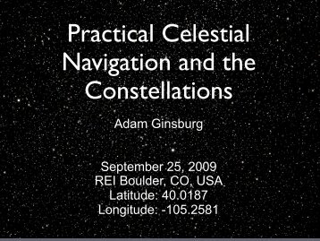 Practical Celestial Navigation and the Constellations - CASA