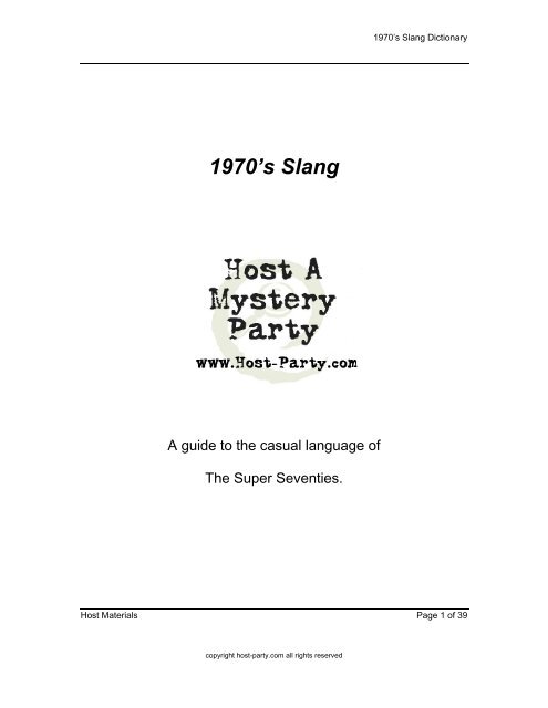 1970 S Slang Dictionary Host Party Com 1970 S Slang Dictionary Host Party Com