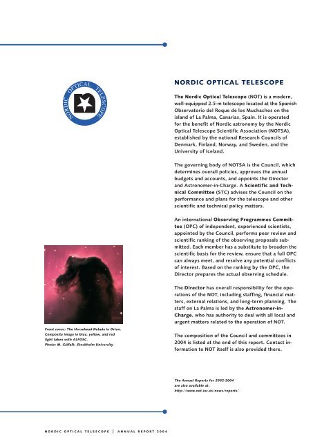 NOT Annual Report 2004 (PDF) - Nordic Optical Telescope