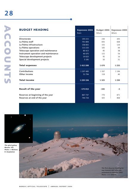 NOT Annual Report 2004 (PDF) - Nordic Optical Telescope