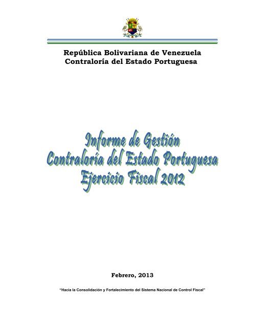 República Bolivariana de Venezuela Contraloría del Estado Portuguesa