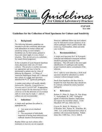 Guidelines for the Collection of Stool Specimens for - Ontario ...