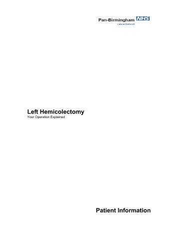 Left Hemicolectomy - NHS Pan Birmingham Cancer Network