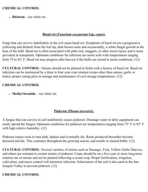 Crop Profile for Onions in California - Regional IPM Centers