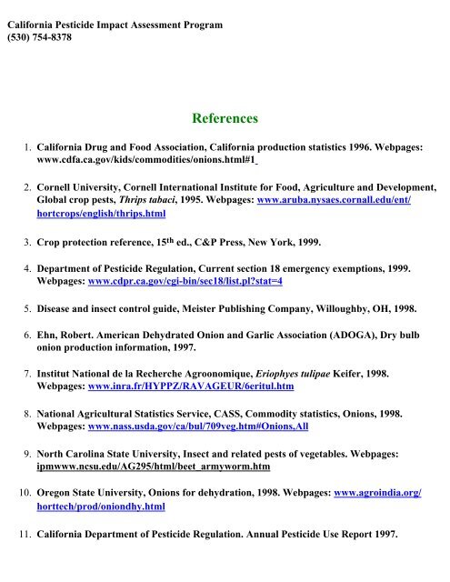 Crop Profile for Onions in California - Regional IPM Centers