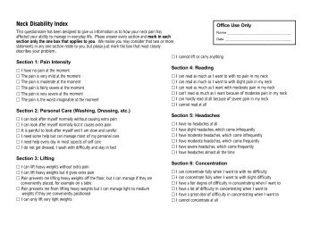 The Neck Disability Index